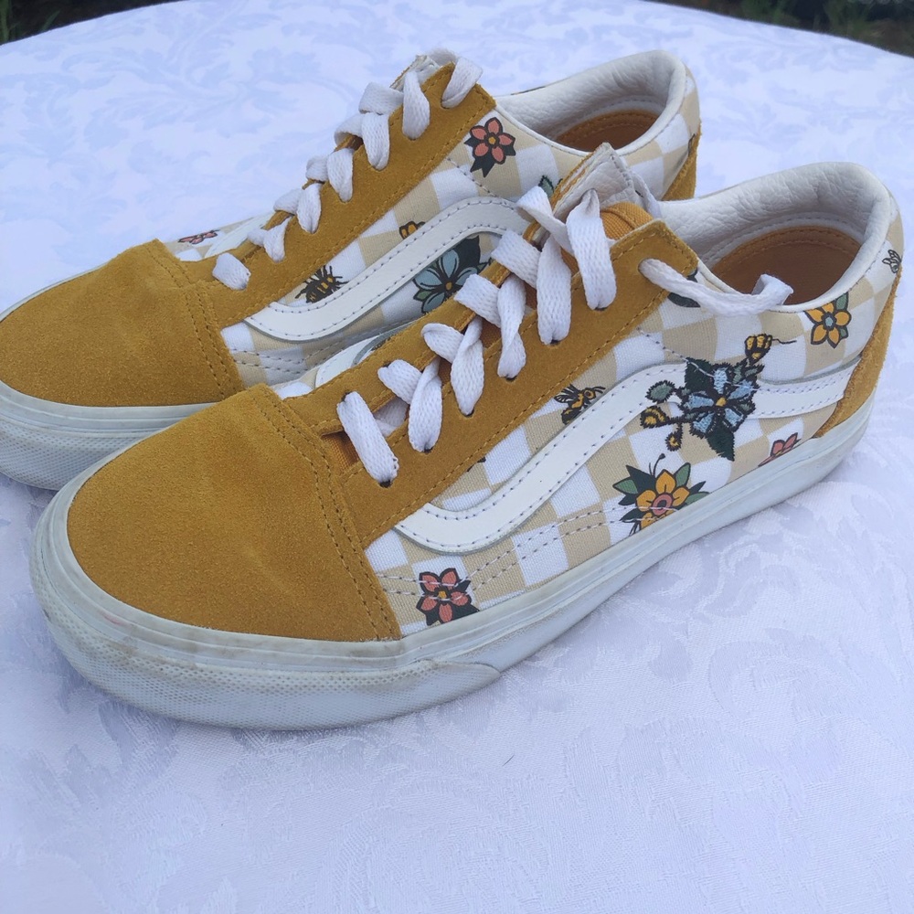Brand New - Vans Old Skool Garden Checkerboard Floral Sneakers skateboard Sz 6.5